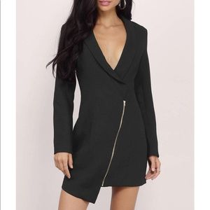 Tobi tuxedo asymmetrical hem dress